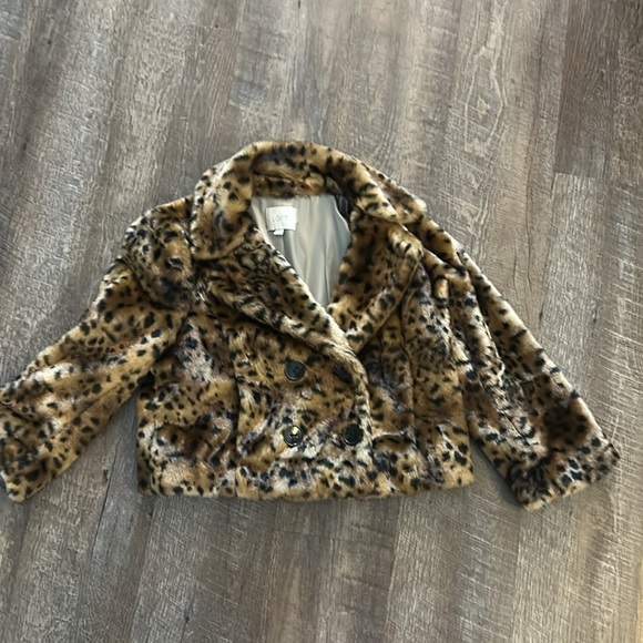 LOFT Leopard Print Faux Fur Jacket - Picture 2 of 6